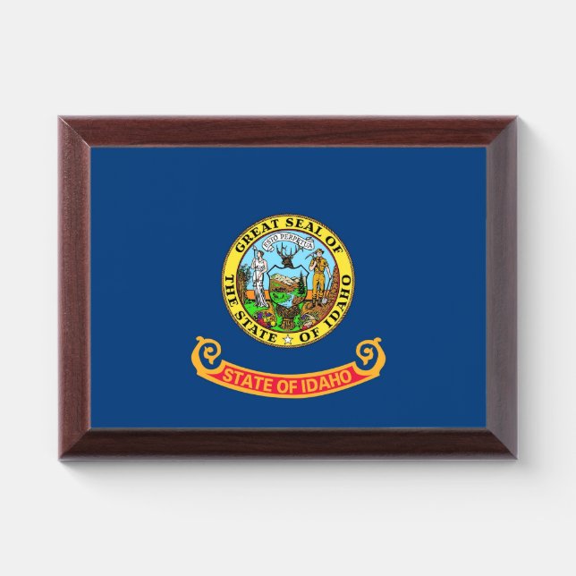 Patriotic award plaque with flag of Idaho (Horizontal)