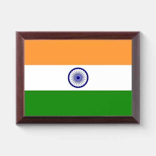 Patriotic award plaque with flag of India