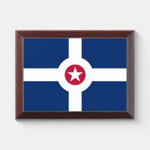 Patriotic award plaque with flag of Indianapolis