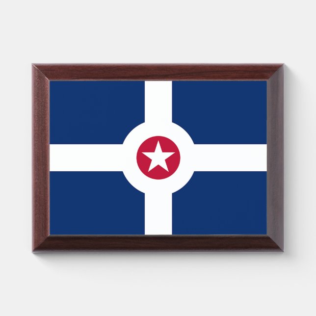 Patriotic award plaque with flag of Indianapolis (Horizontal)