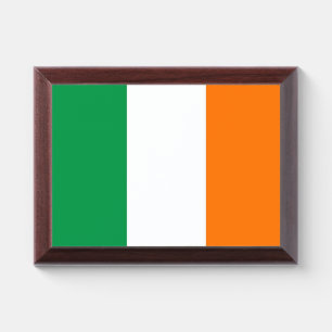 Patriotic award plaque with flag of Ireland