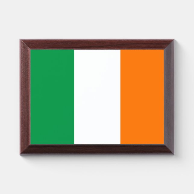 Patriotic award plaque with flag of Ireland (Horizontal)