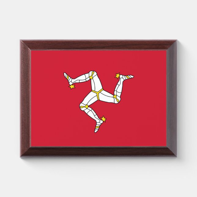 Patriotic award plaque with flag of Isle of Man (Horizontal)