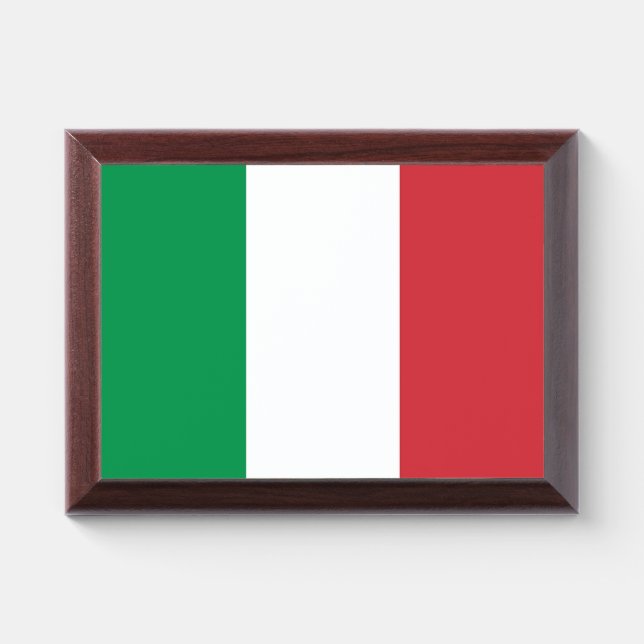 Patriotic award plaque with flag of Italy (Horizontal)