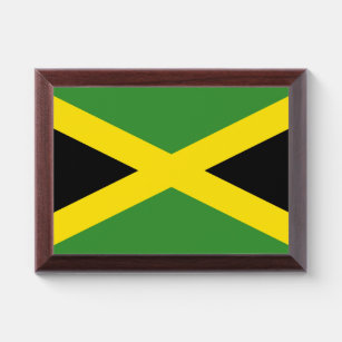 Patriotic award plaque with flag of Jamaica