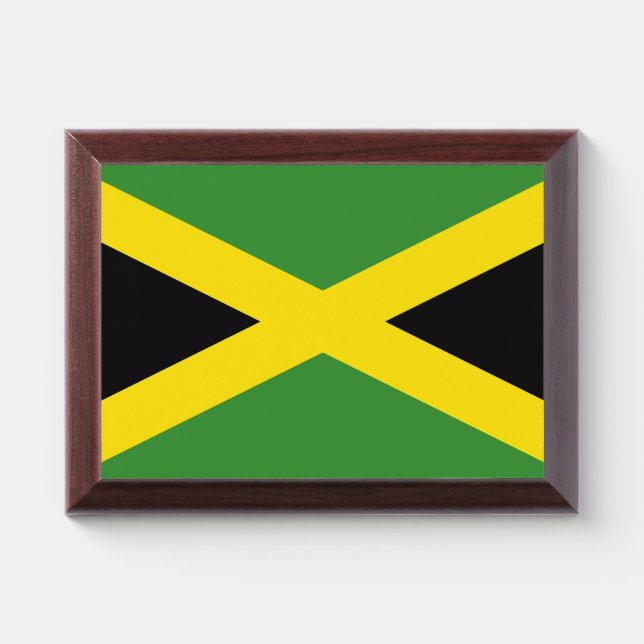 Patriotic award plaque with flag of Jamaica (Horizontal)