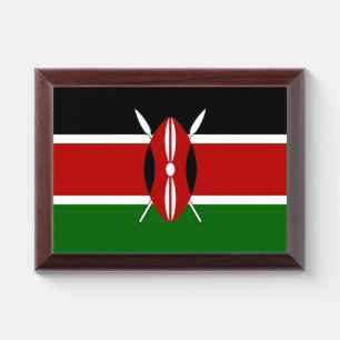 Patriotic award plaque with flag of Kenya