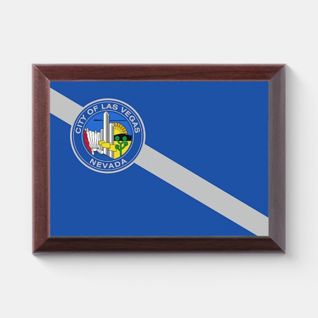 Patriotic award plaque with flag of Las Vegas (Horizontal)