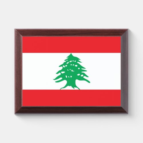 Patriotic award plaque with flag of Lebanon