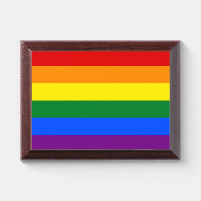 Patriotic award plaque with flag of LGBT (Horizontal)