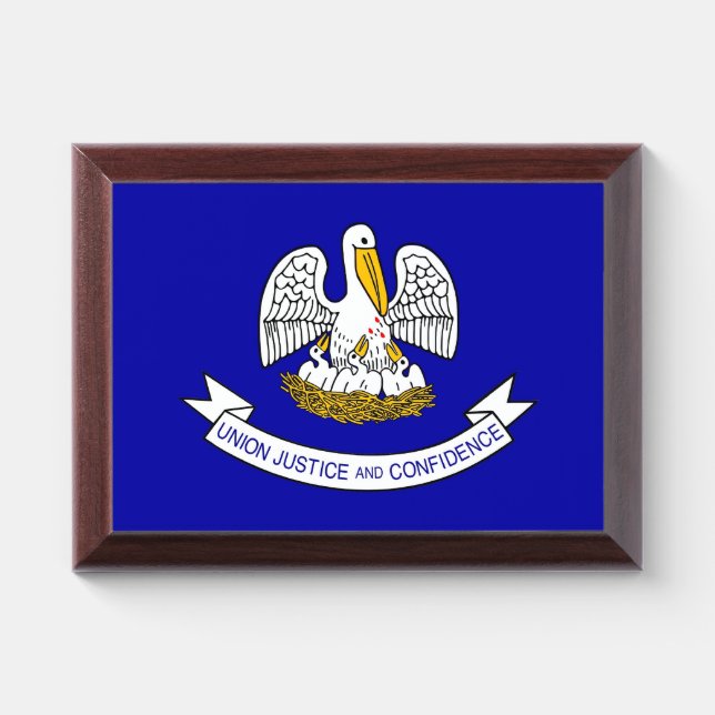 Patriotic award plaque with flag of Louisiana (Horizontal)