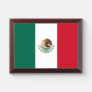 Patriotic award plaque with flag of Mexico