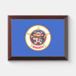Patriotic award plaque with flag of Minnesota