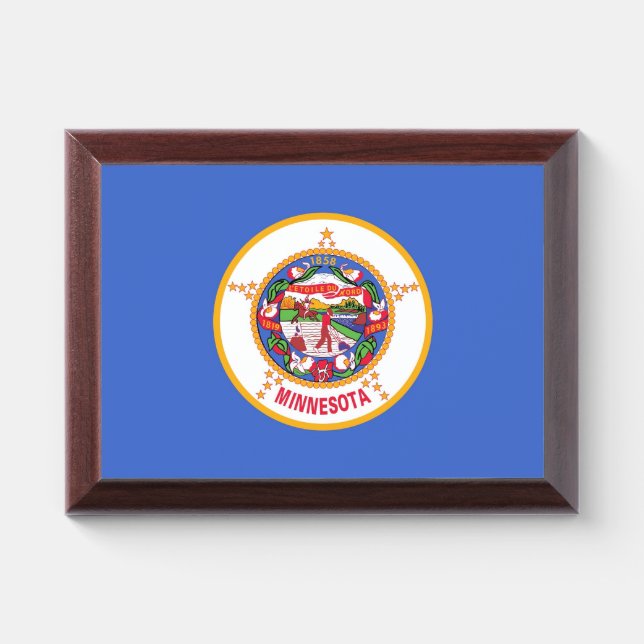 Patriotic award plaque with flag of Minnesota (Horizontal)