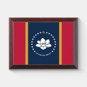 Patriotic award plaque with flag of Mississippi