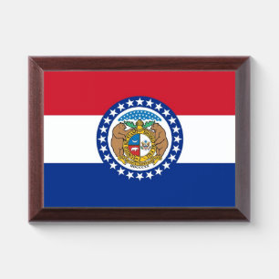 Patriotic award plaque with flag of Missouri