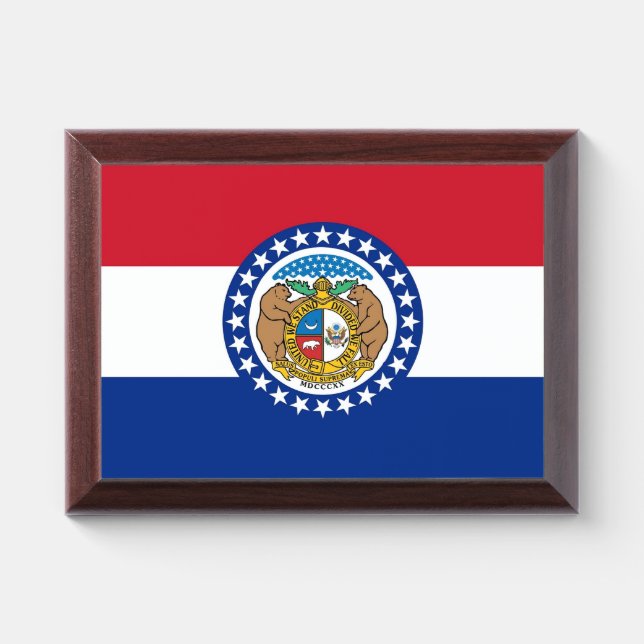 Patriotic award plaque with flag of Missouri (Horizontal)