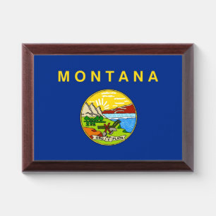 Patriotic award plaque with flag of Montana