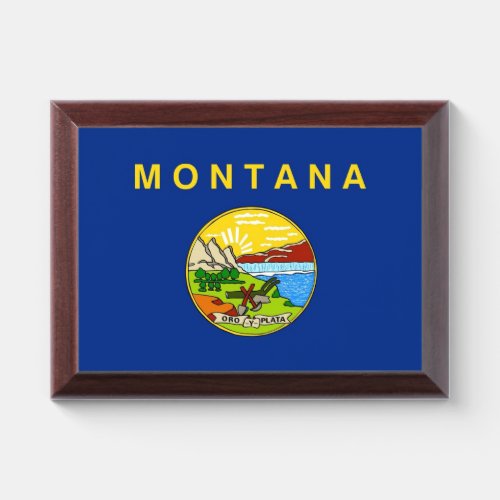 Patriotic award plaque with flag of Montana