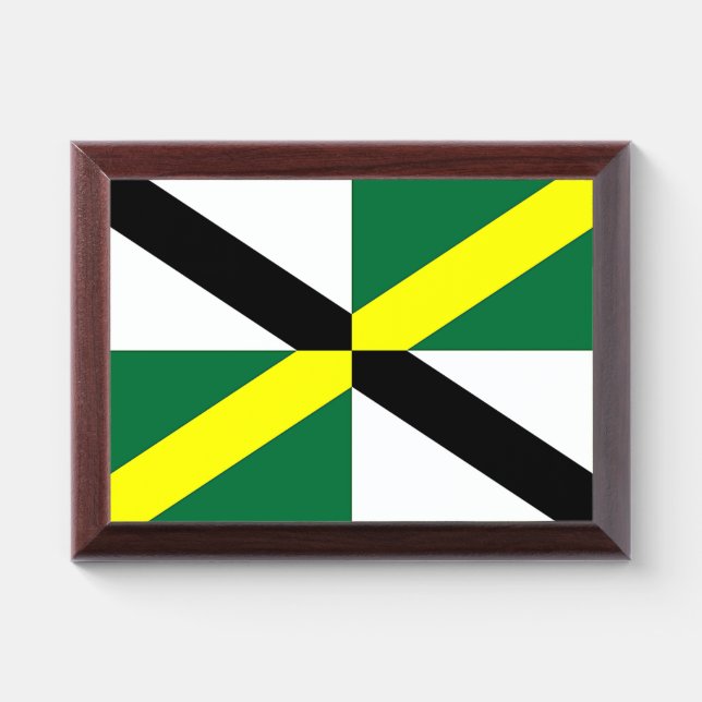 Patriotic award plaque with flag of Monterey (Horizontal)