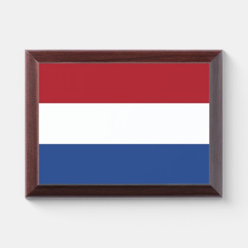 Patriotic award plaque with flag of Netherlands