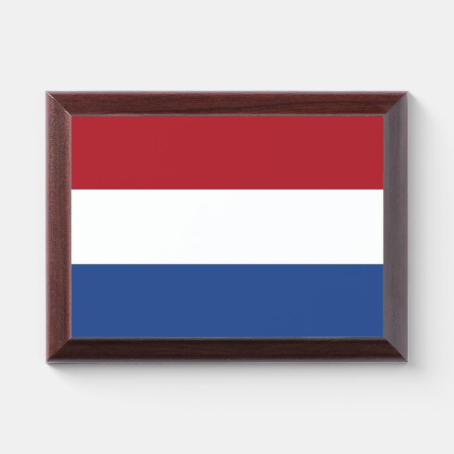 Patriotic award plaque with flag of Netherlands (Horizontal)