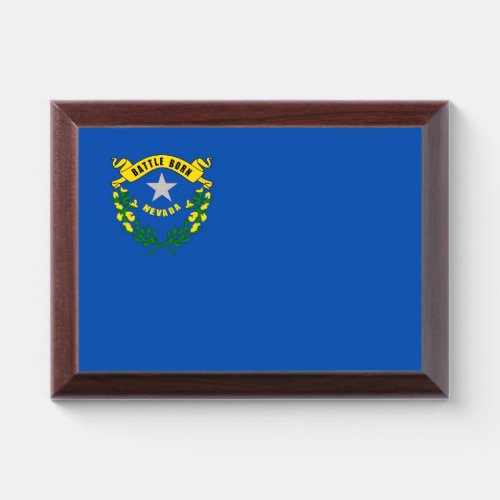 Patriotic award plaque with flag of Nevada