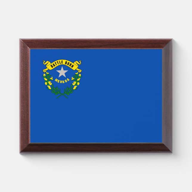 Patriotic award plaque with flag of Nevada (Horizontal)
