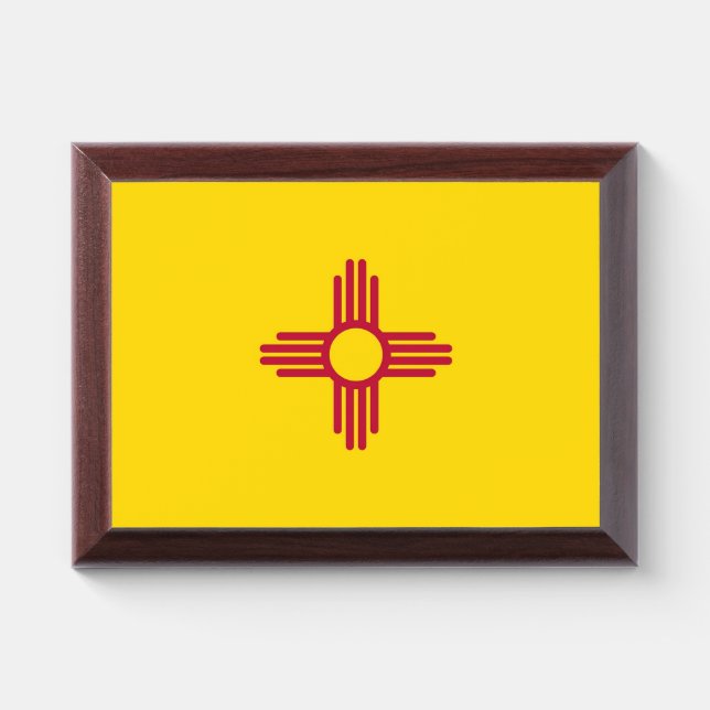 Patriotic award plaque with flag of New Mexico (Horizontal)