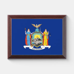 Patriotic award plaque with flag of New York