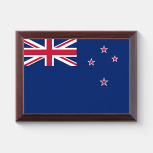 Patriotic award plaque with flag of New Zealand
