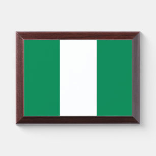 Patriotic award plaque with flag of Nigeria
