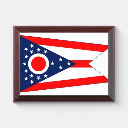 Patriotic award plaque with flag of Ohio