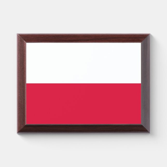 Patriotic award plaque with flag of Poland (Horizontal)