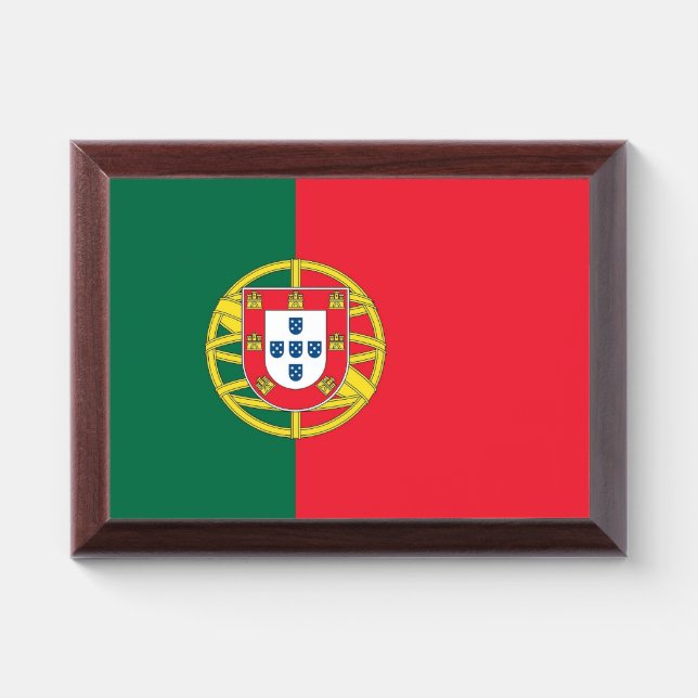 Patriotic award plaque with flag of Portugal (Horizontal)