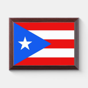 Patriotic award plaque with flag of Puerto Rico