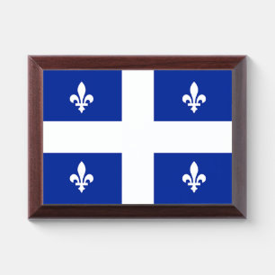 Patriotic award plaque with flag of Quebec