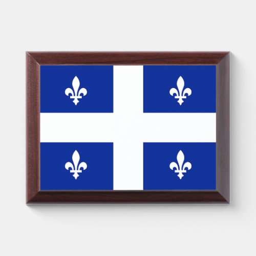 Patriotic award plaque with flag of Quebec