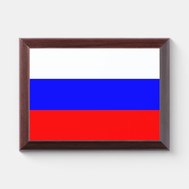 Patriotic award plaque with flag of Russia (Horizontal)
