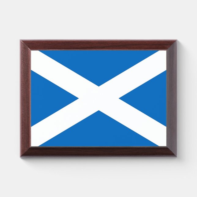 Patriotic award plaque with flag of Scotland (Horizontal)