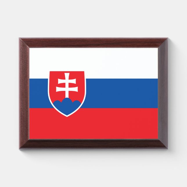 Patriotic award plaque with flag of Slovakia (Horizontal)