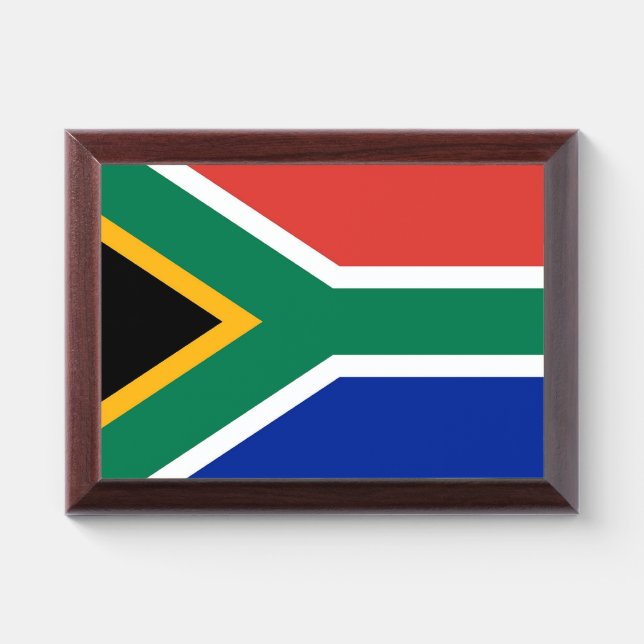 Patriotic award plaque with flag of South Africa (Horizontal)