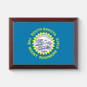 Patriotic award plaque with flag of South Dakota