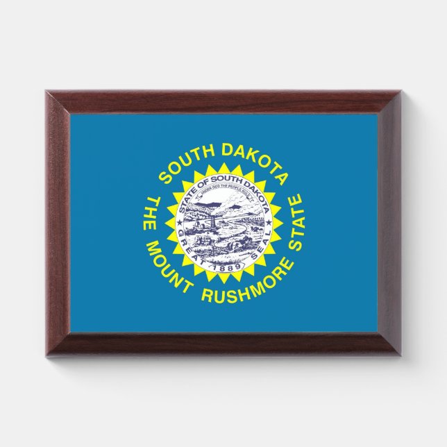 Patriotic award plaque with flag of South Dakota (Horizontal)
