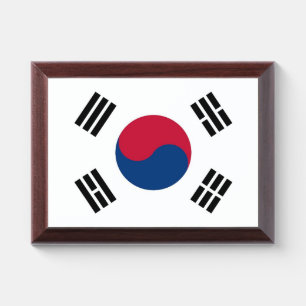 Patriotic award plaque with flag of South Korea