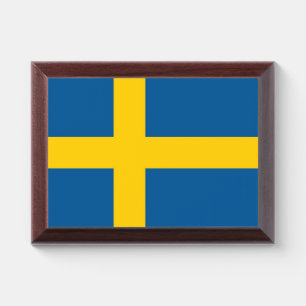 Patriotic award plaque with flag of Sweden
