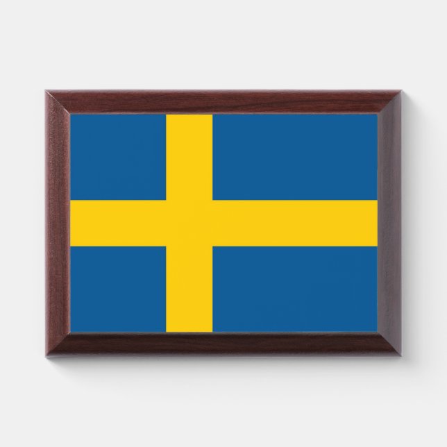 Patriotic award plaque with flag of Sweden (Horizontal)