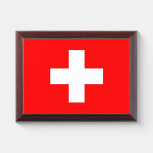 Patriotic award plaque with flag of Switzerland