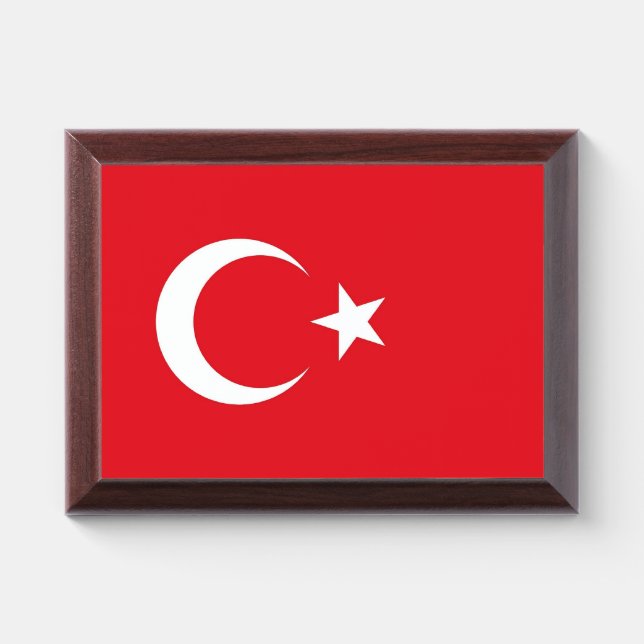 Patriotic award plaque with flag of Turkey (Horizontal)