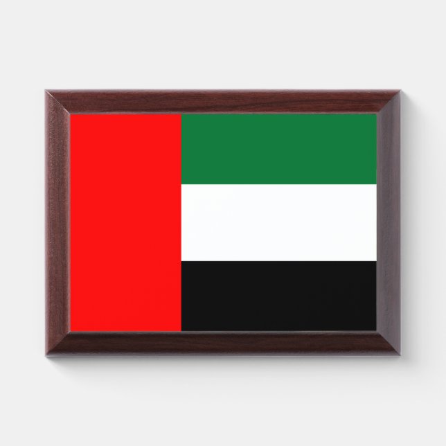 Patriotic award plaque with flag of UAE (Horizontal)